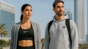 models wearing sportswear.