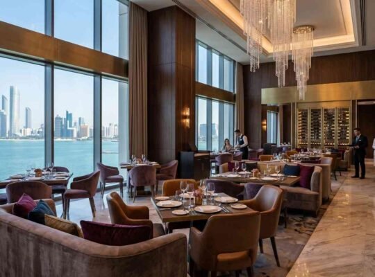 Luxurious interior of a fine dining restaurant in Abu Dhabi with Michelin Star Restaurants Abu Dhabi
