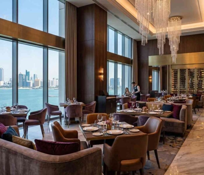 Luxurious interior of a fine dining restaurant in Abu Dhabi with Michelin Star Restaurants Abu Dhabi