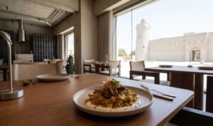 Modern Emirati cuisine served at Erth Restaurant near Qasr Al Hosn.